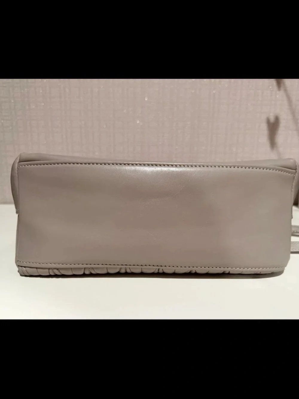Miu Miu Quilted Leather Shoulder Bag in Light Gray